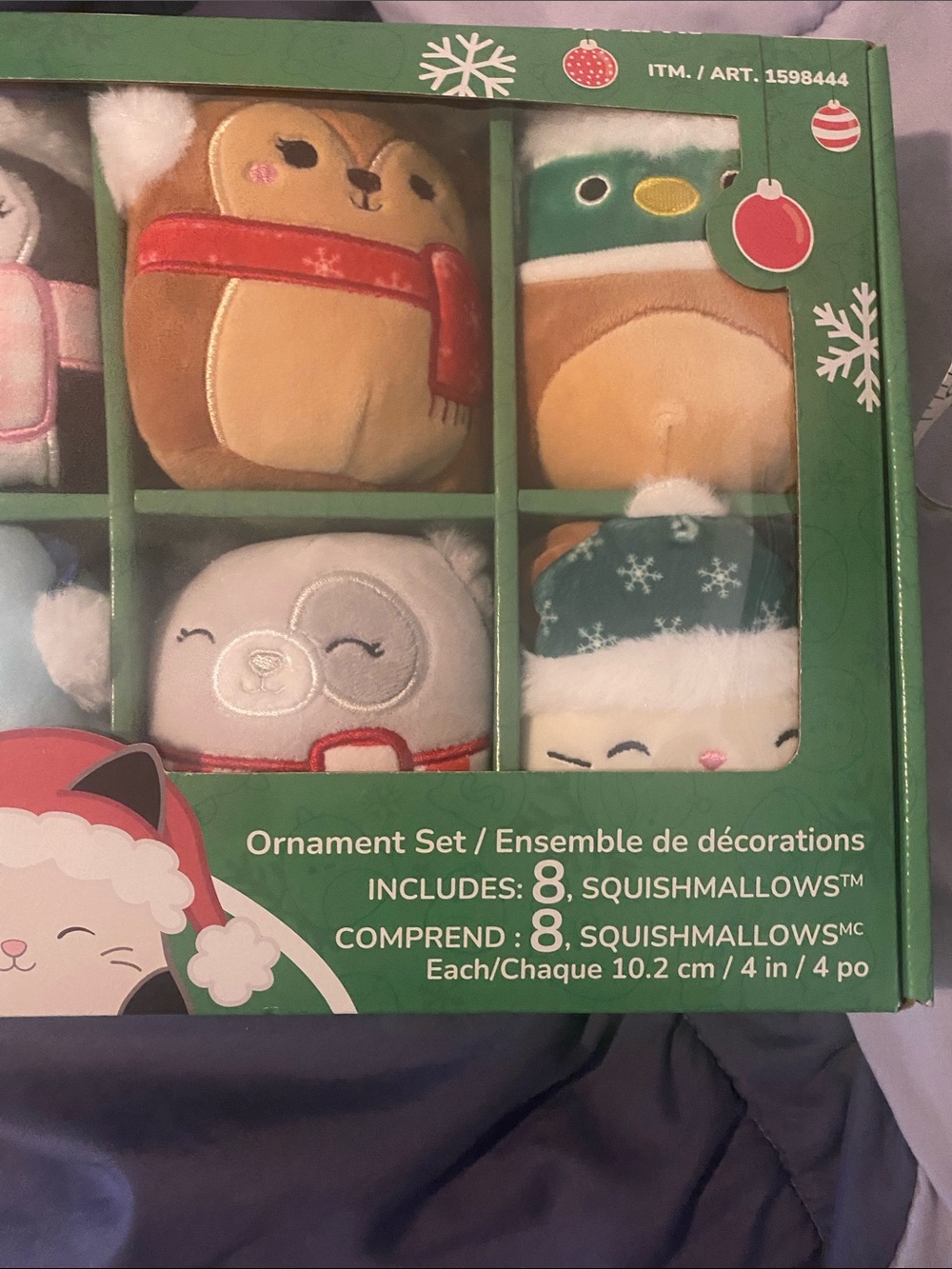 Squishmallows Holiday Plush Ornament Set - Green, Red, White, Blue, Brown - Picture 2 of 5